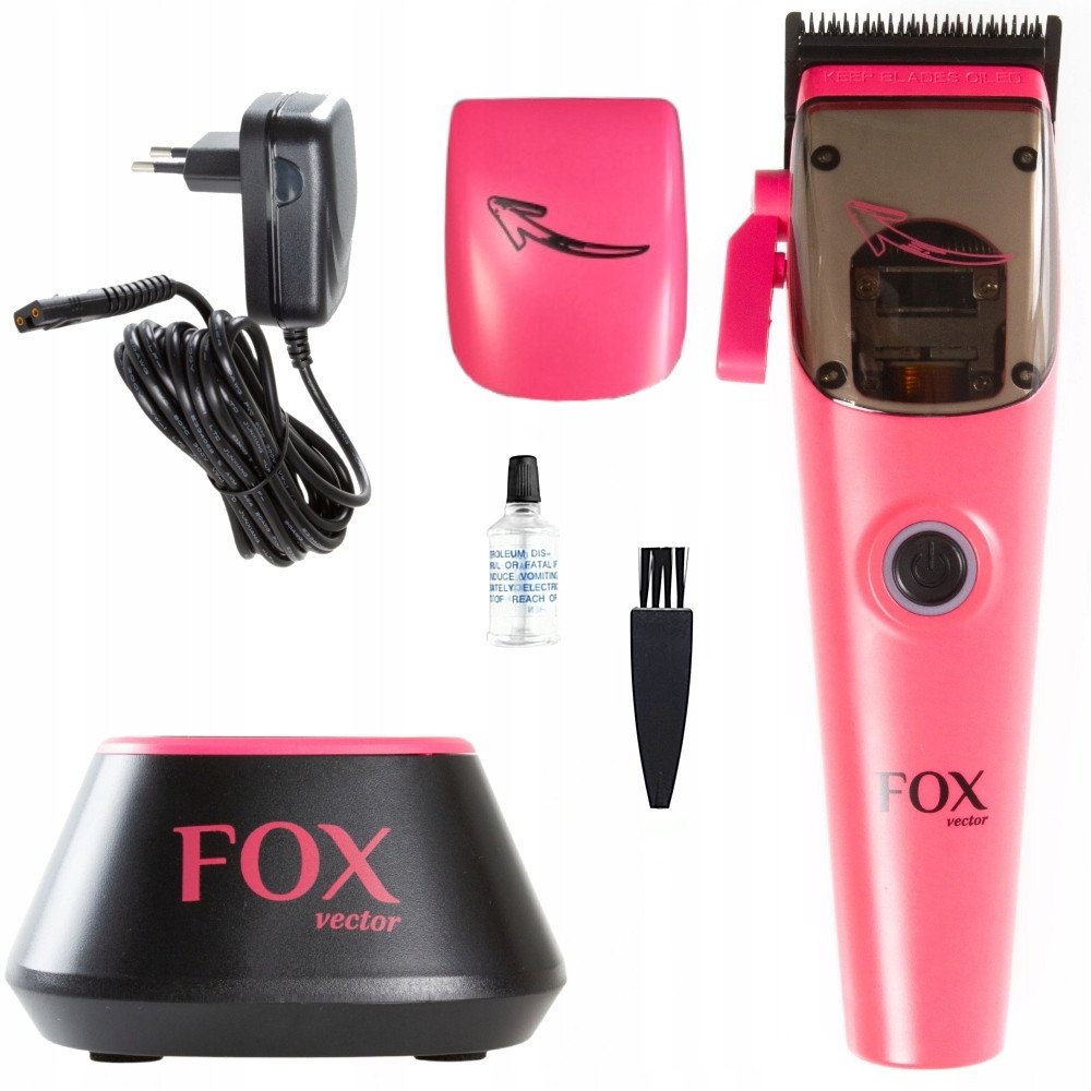 Maszynka do strzyżenia włosów FOX Vector Profesjonalna Bezprzewodowa Różowa 1