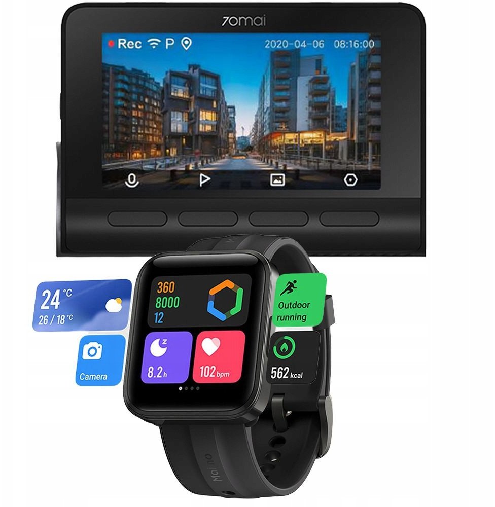 Wideorejestrator 70mai A800s 4K + Maimo Watch FLOW BLACK 1