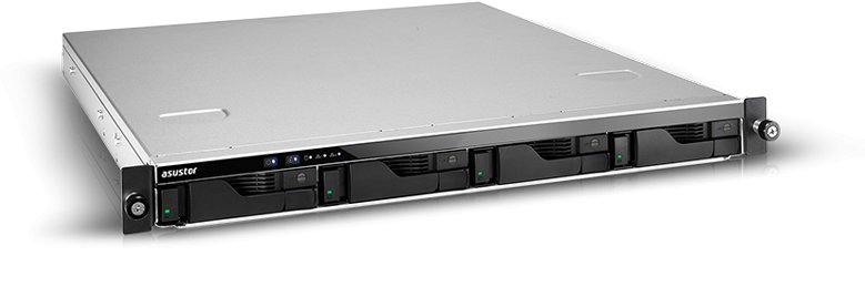 NAS Asustor Lockerstor 4RD AS6504RD, 1U rack, 4x (3.5" SATA HDD/ 2.5" SSD), Intel ATOM C3538, 8GB DDR4 SODIMM (Max.128 1