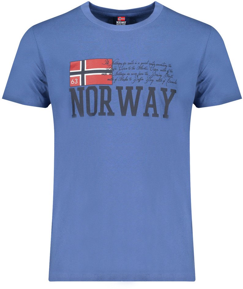 NIEBIESKI T-SHIRT MĘSKI Z KRÓTKIM RĘKAWEM Norway 1963 2XL 1