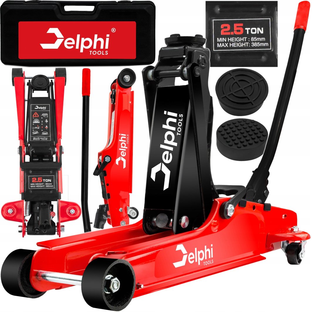 PODNOŚNIK SAMOCHODOWY ŻABA HYDRAULICZNY LEWAREK NISKOPROFILOWY 2,5T GUMA 1