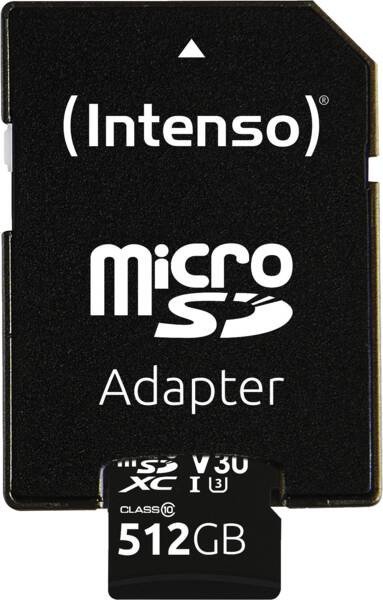 Intenso microSDXC 512GB C10 UHS-I Professional + Adapter 1