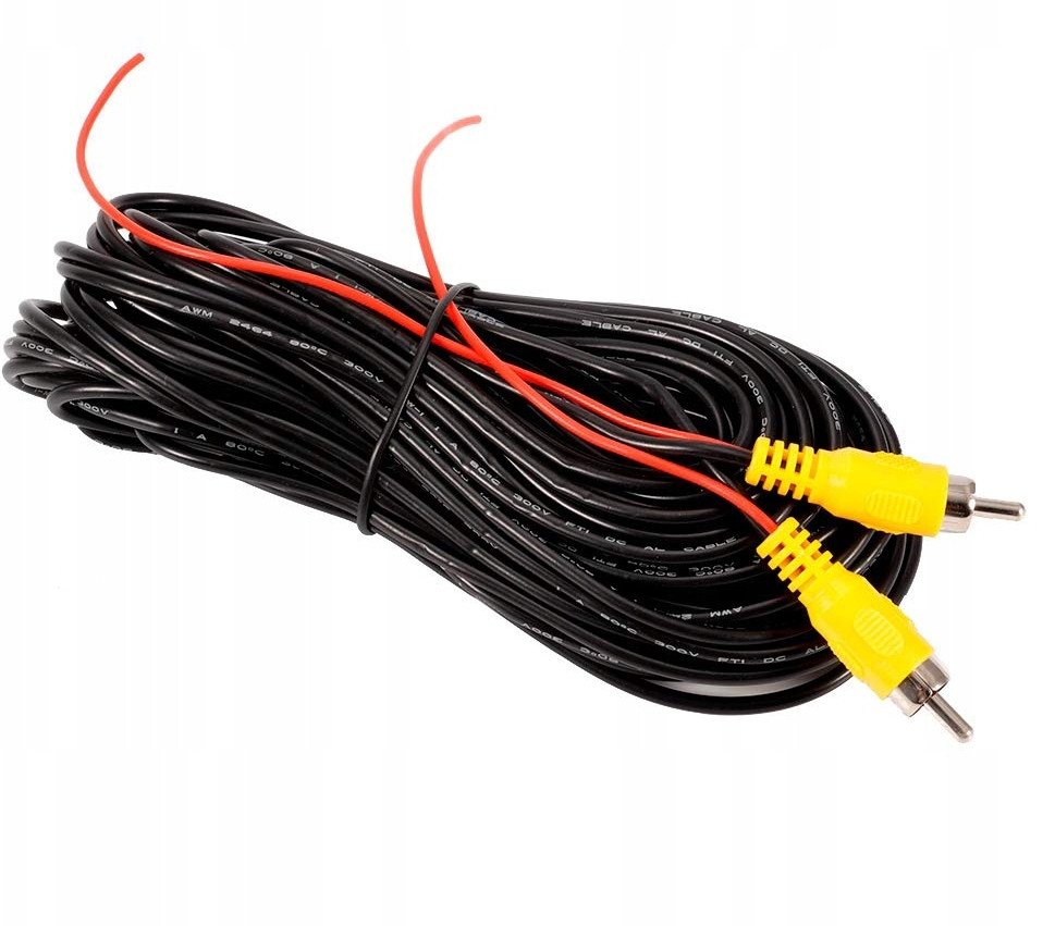 PRZEWÓD DO KAMERY KAMER COFANIA KABEL SYGNAŁOWY 10m CINCH RCA M-M 1