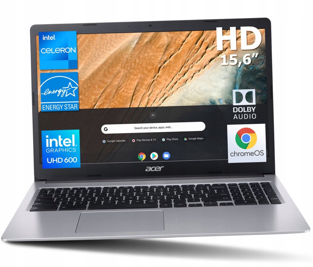 Laptop Acer Laptop Chromebook 315 Celeron 64GB 4GB 15,6" 1280x800 UHD 600 ChromeOS 1