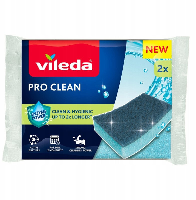 Zmywak wiskozowy z enzymami Vileda Pro Clean 2 szt. 1