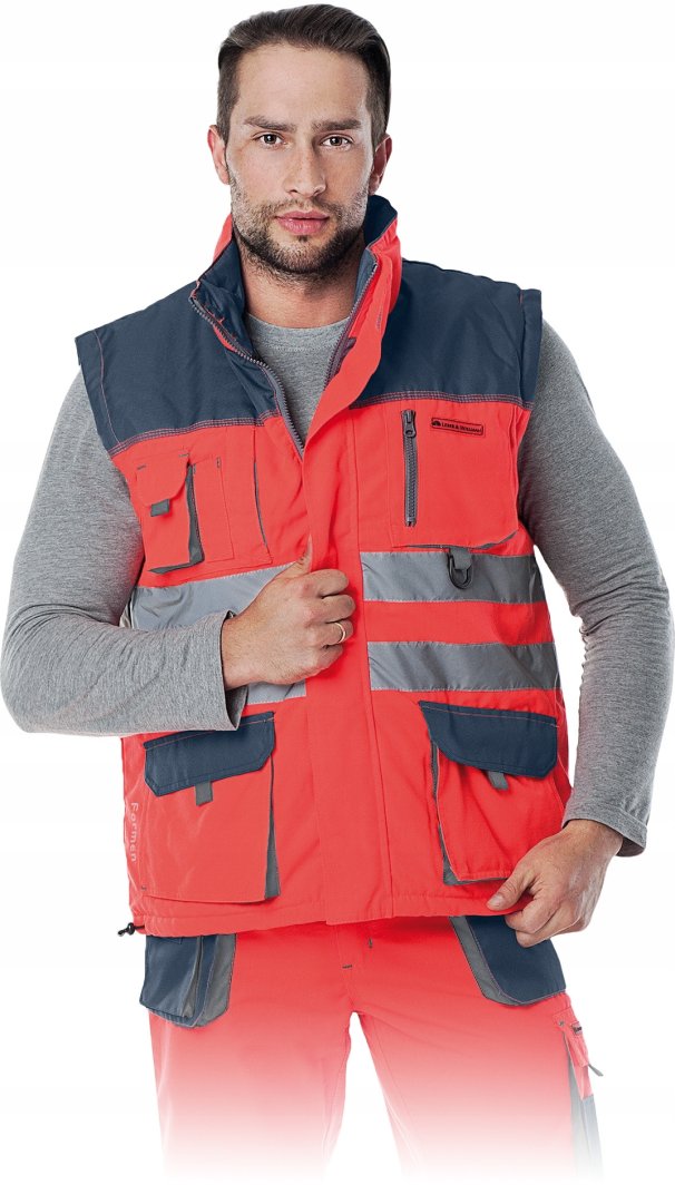 LH-FMNX-V - Bezrękawnik ocieplany FORMEN - czerwono-granatowo-szary 3XL 1