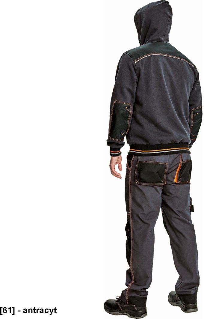 KNOXFIELD HOODIE - męska bluza z kapturem bawełna/poliester, wewnątrz nieszczotkowana tkanina frotte - antracyt 2XL 1