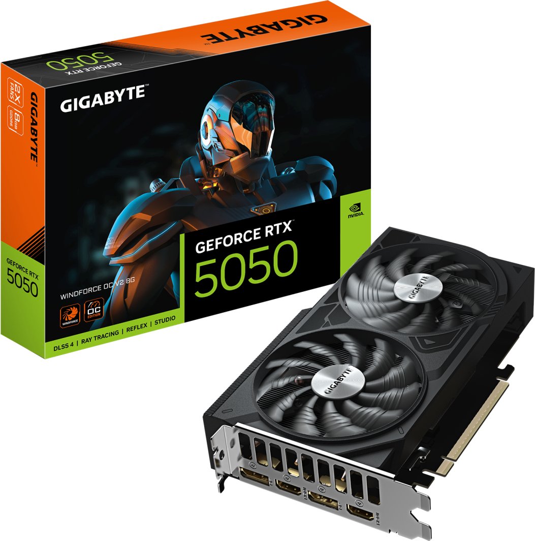 Gigabyte GeForce RTX 5050 WINDFORCE OC V2 8G | NVIDIA | 8 GB | GeForce RTX 5050 | GDDR6 | HDMI ports quantity 2 | PCI-E 5.0 1