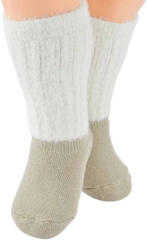 Podkolanówki dziewczęce z puszystym ściągaczem 0-6m SF027-G-01-C