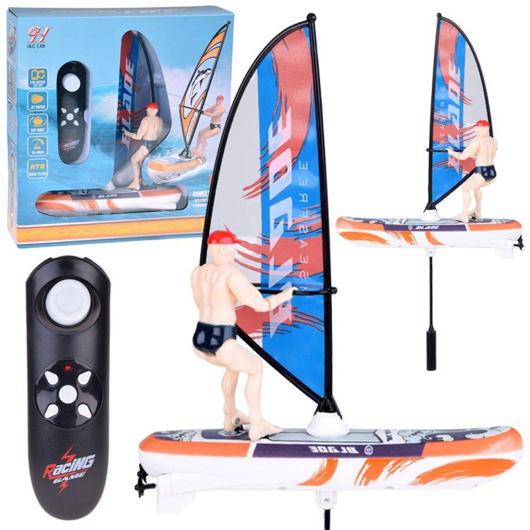 Zdalnie sterowany świecący WINDSURFER pływający na pilota RC0740 EDUKAMP 1