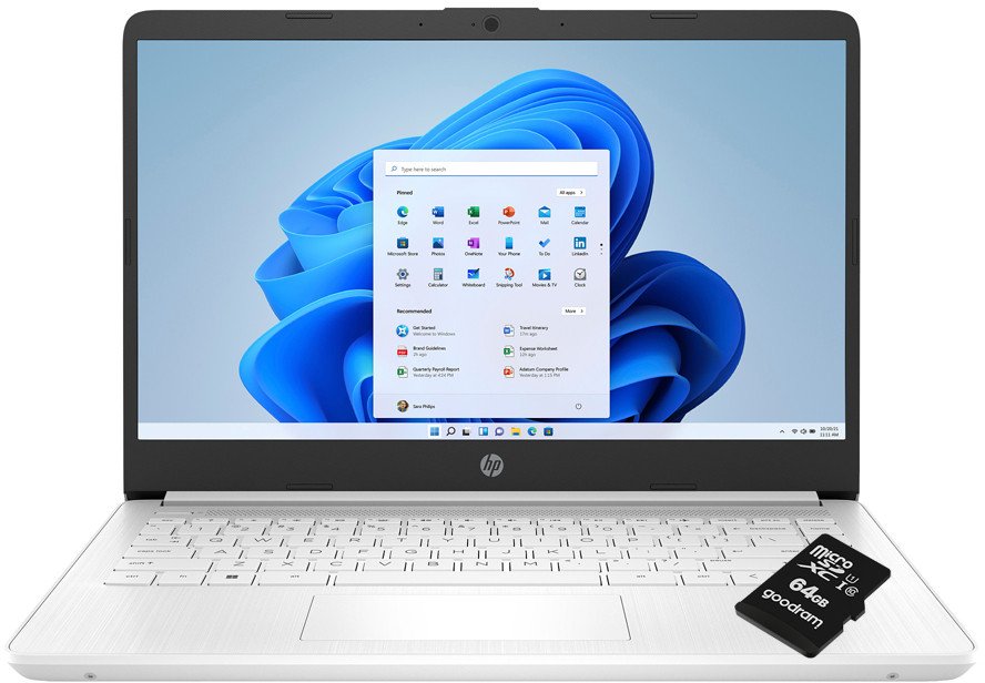 Laptop HP Laptop 14-dq0052dx / 685K1UA / Intel N / 8GB / 64GB eMMC + 64GB SD / Intel UHD / HD / Win 11 / Biały 1