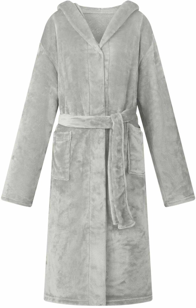 vidaXL Szlafrok z kapturem Szary xxxl Flanela 1