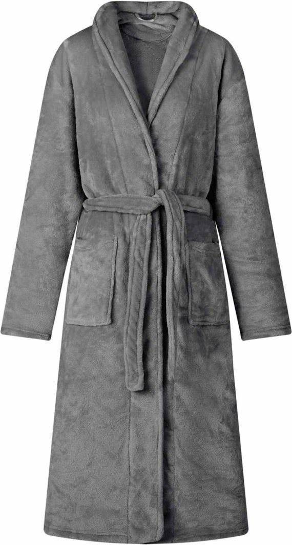 vidaXL Szlafrok bez kaptura Ciemnoszary xxxl Flanela 1