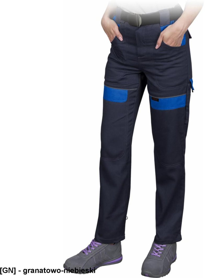 CORTON-L-T - Damskie spodnie ochronne do pasa CORTON, tkane 100% bawełna 260 g/m2 6 kieszeni elementy odlaskowe - jsv 34 1