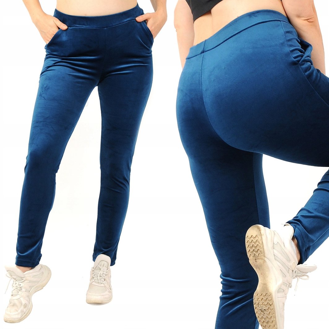 4f Dresy damskie Spodnie dresowe Welurowe Morska Zieleń XL 1