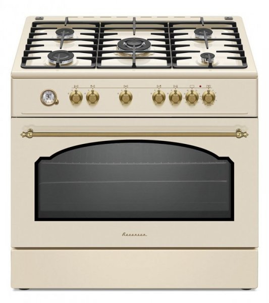 Kuchenka Ravanson Kuchnia gazowo-elektryczna Retro KWGE-90ARC (kremowy) 1