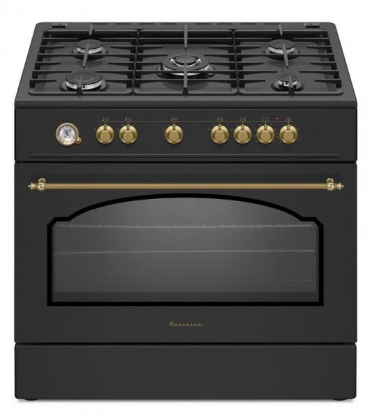 Kuchenka Ravanson Kuchnia gazowo-elektryczna Retro KWGE-90AR (czarny) 1