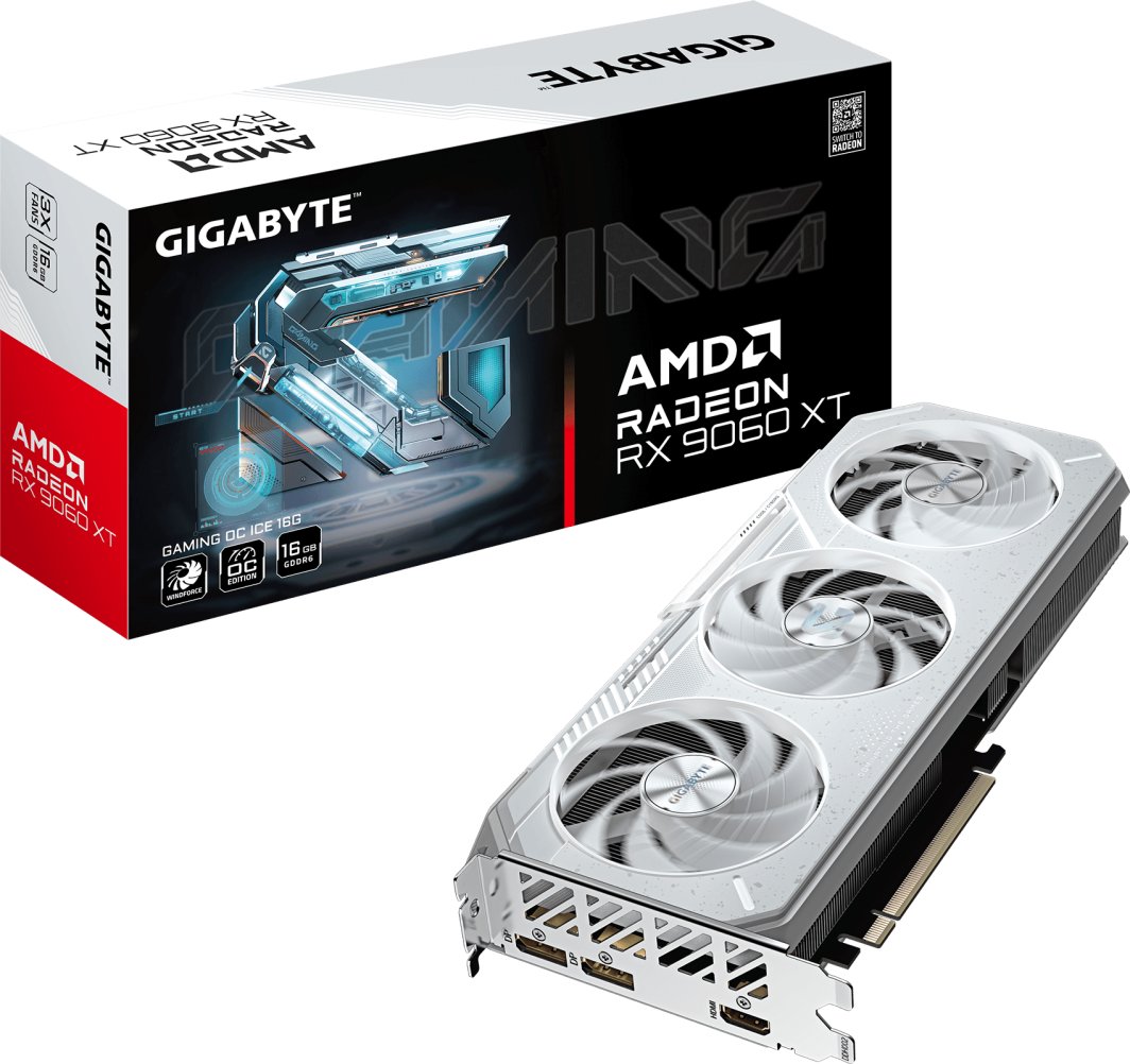 Karta graficzna Gigabyte Radeon RX 9060 XT Gaming OC ICE 16GB GDDR6 (GV-R906XGAMINGOCICE-16GD) 1