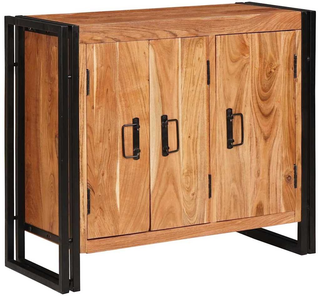 vidaXL Barkotka z drzwiami Brązowy Lekkie drewno akacji i metal 1
