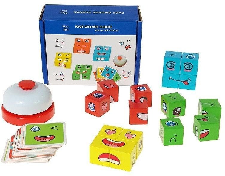 Układanka buźki z kartami