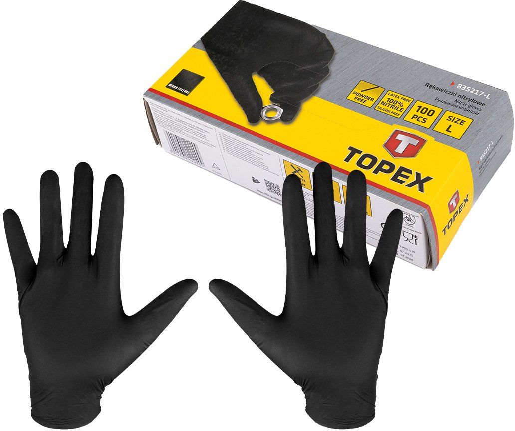 Rękawice nitrylowe tanie, 100 sztuk, rozmiar L 1