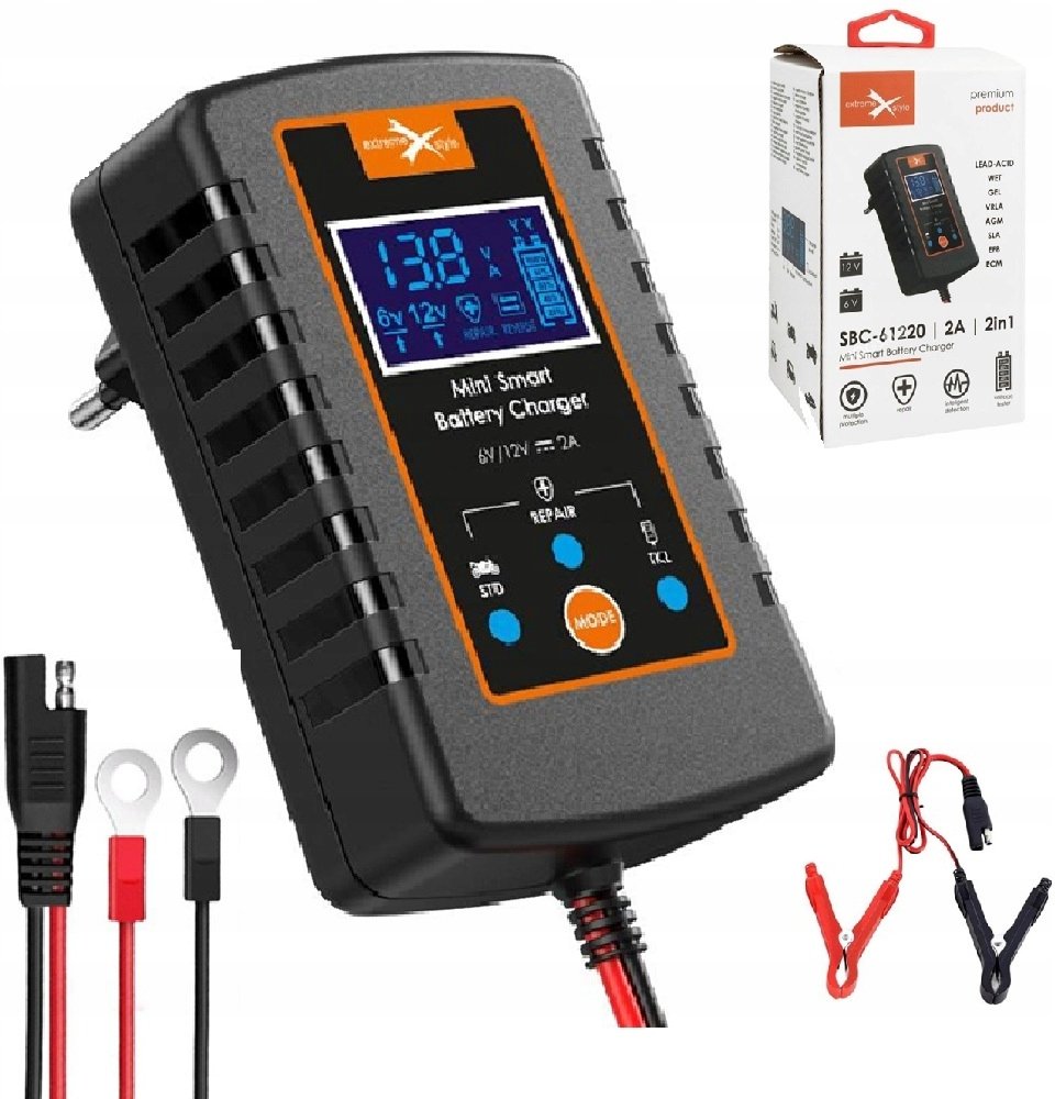 eXtremestyle Inteligentna Mini Ładowarka Prostownik 2W1 Sbc-61220 1