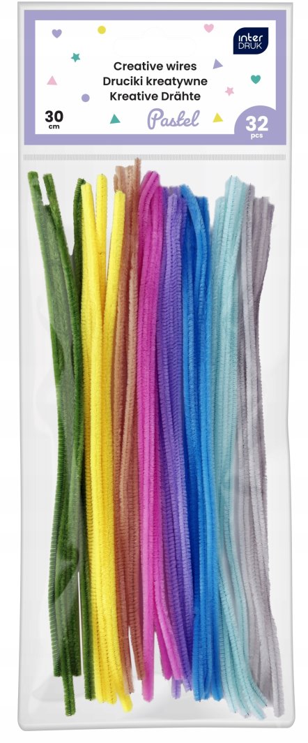 Druciki kreatywne 30cm pastel 32szt