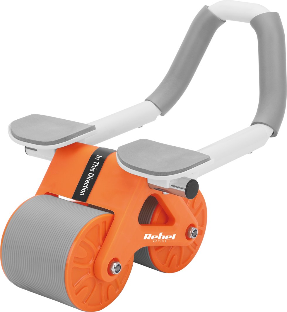 Rebel Przyrząd do ćwiczenia mięśni brzucha z timerem, AB roller Wheel AB-3, kolor szaro-pomarańczowy 1