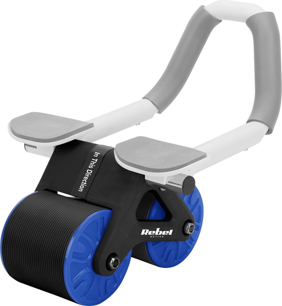 Rebel Przyrząd do ćwiczenia mięśni brzucha z timerem, AB roller Wheel AB-3, kolor czarno-niebieski 1