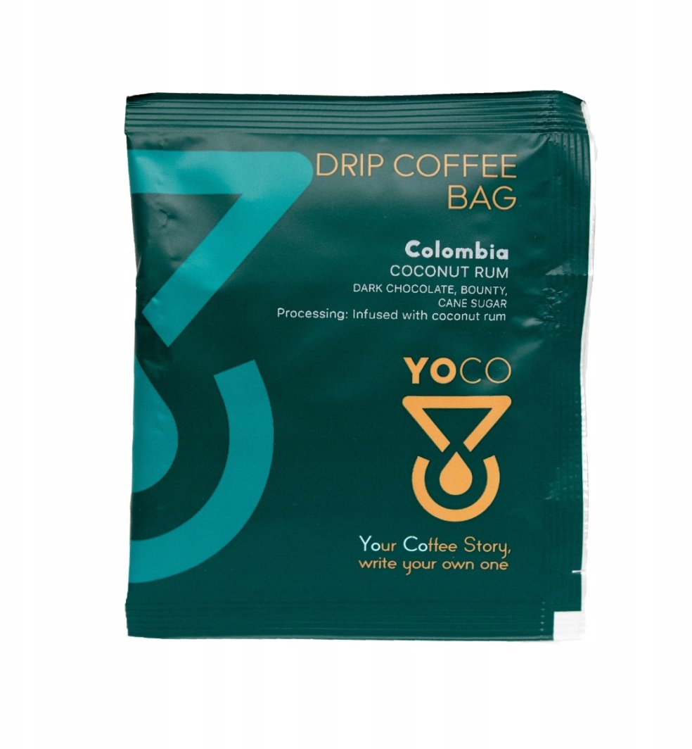 Kawa mielona YoCo Drip Bag Coffee Colombia Coconut Rum 20x12g
