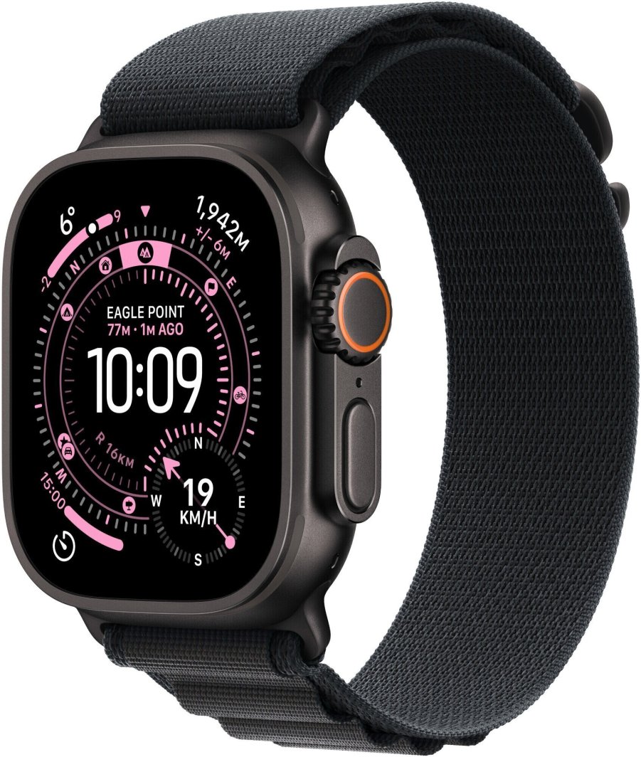 Smartwatch Apple Watch Ultra 3 GPS + Cellular 49mm Black Titanium / Alpine Loop M Czarny (MF0V4QR/A)