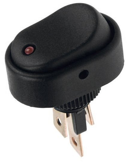 Przełącznik klaw podśw 2 poz 3 pin owalny 12V LED