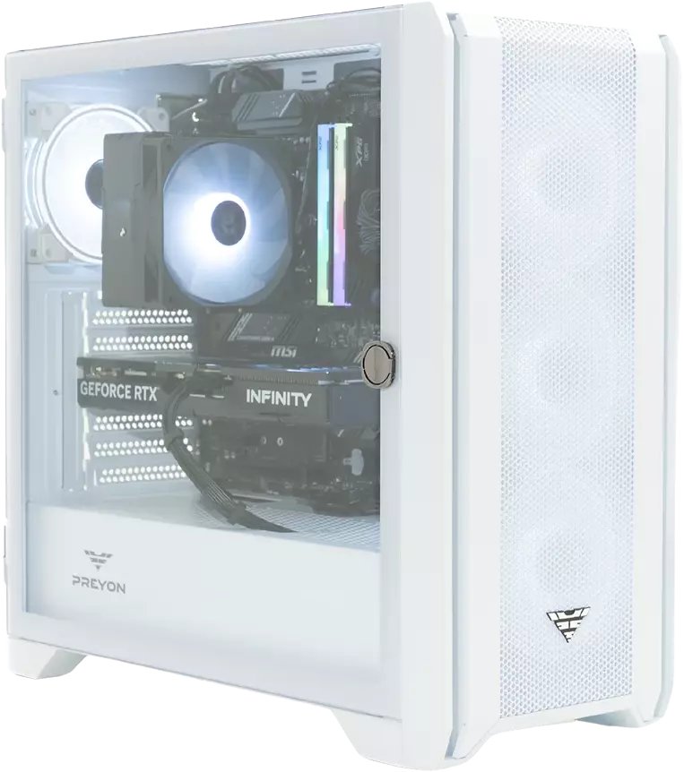 Komputer PREYON Windy Pro 880 White Ryzen 7 7700X, 32 GB, Radeon RX 9070, Windows 11 Home 1
