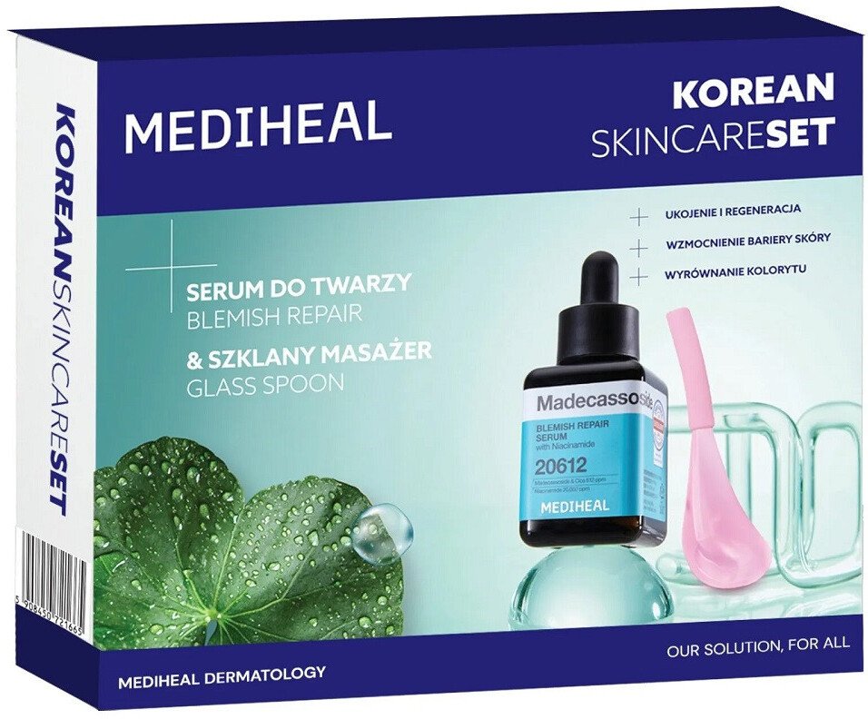 MEDIHEAL_SET Blemish Repair serum do twarzy 40ml + szklany masażer