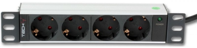 Techly LISTWA ZASILAJĄCA RACK 10  1U 250V/16A 4X SCHUKO 1,8M (100464) 1