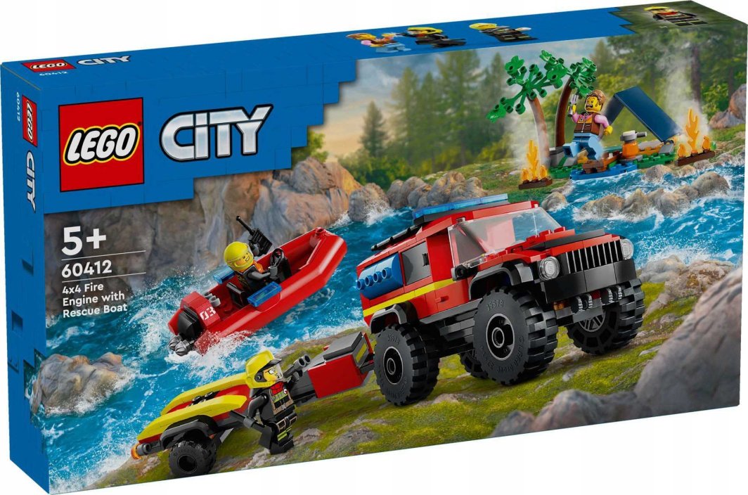 LEGO 60412 - City Off-road fire truck with rescue boat