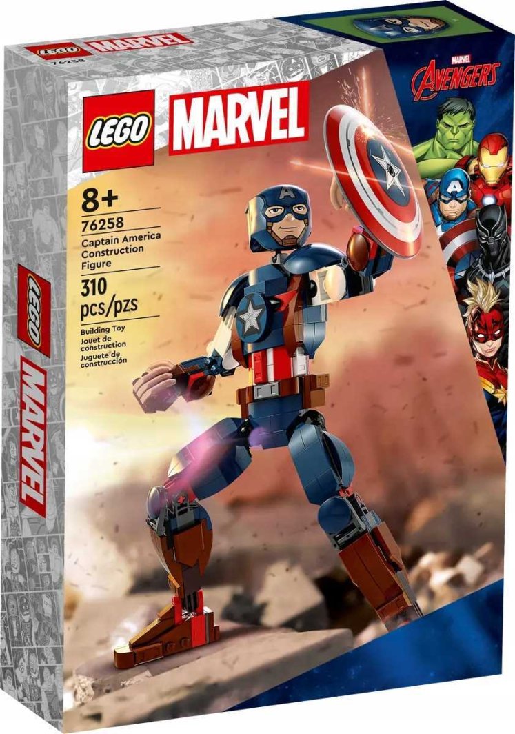 LEGO 76258 - Super Heroes - Figurka Kapitana Ameryki do zbudowania