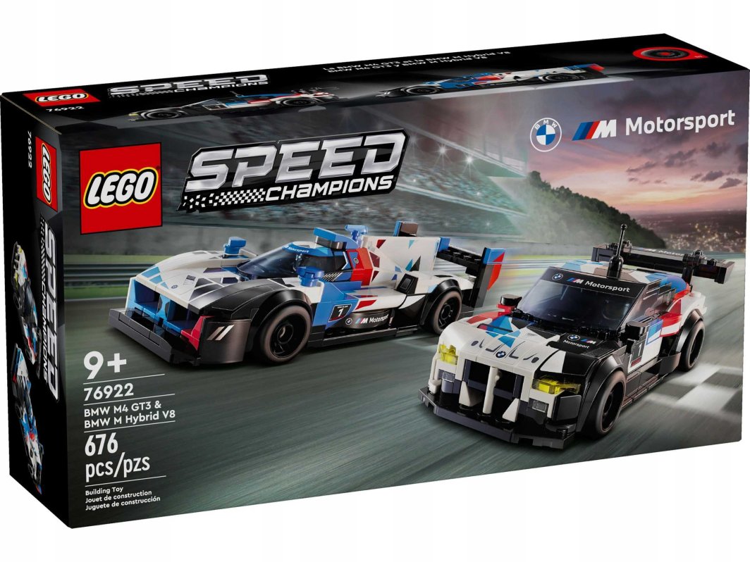 LEGO 76922 - Speed Champions - Samochody wyścigowe BMW M4 GT3 & BMW M Hybrid V8