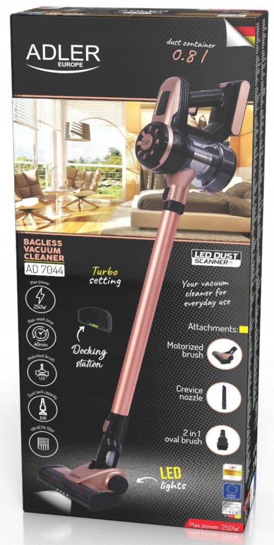 Odkurzacz Ręczny Pionowy Bezworkowy ADLER AD 7044