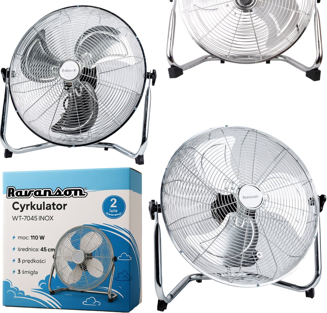 Wentylator podłogowy Ravanson WT-7045 INOX