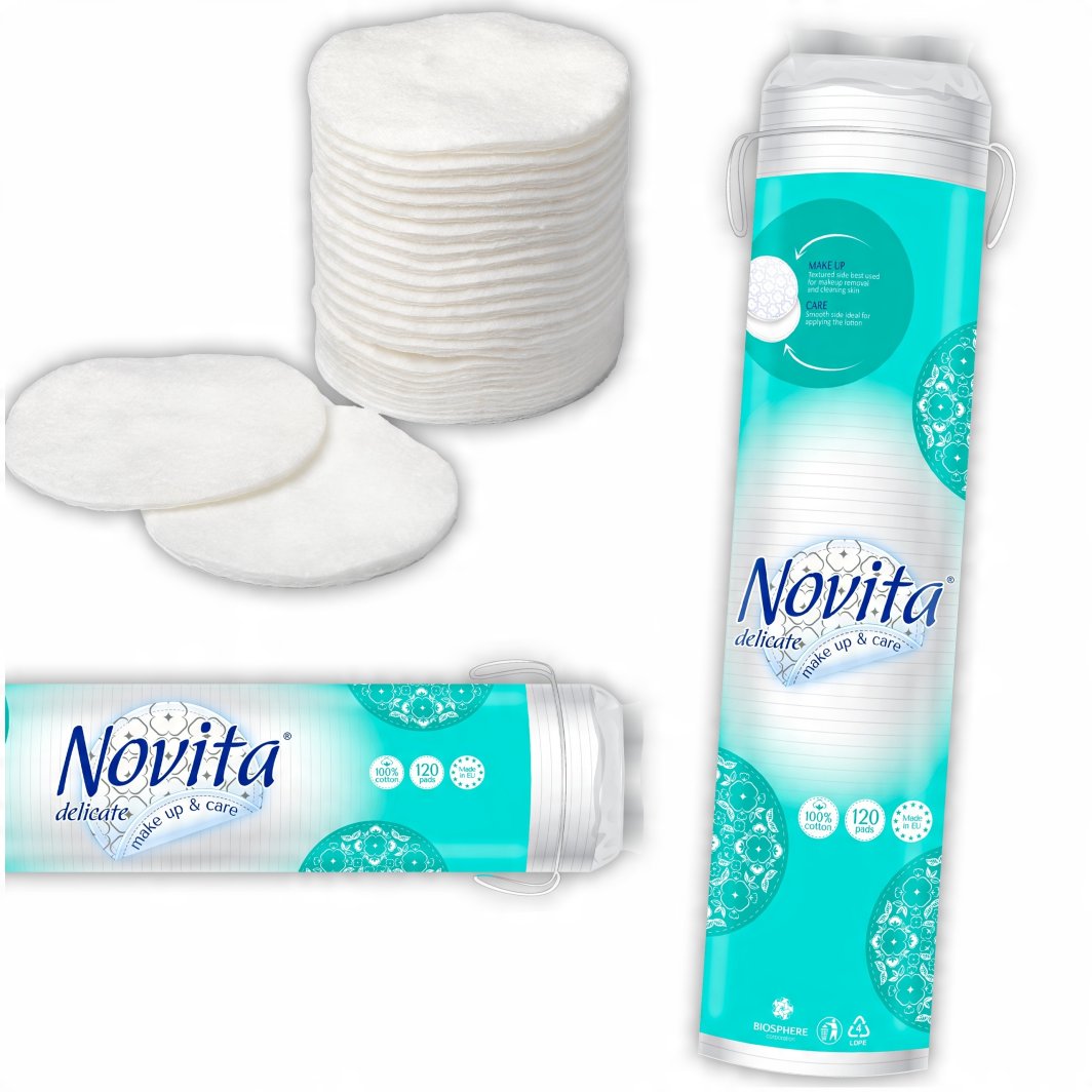 Novita Delikatne płatki kosmetyczne 120 sztuk