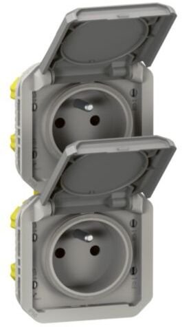 Legrand NOWE PLEXO Gniazdo 2x2P+Z pionowe mechanizm 16A - 250V AC szare 069563L