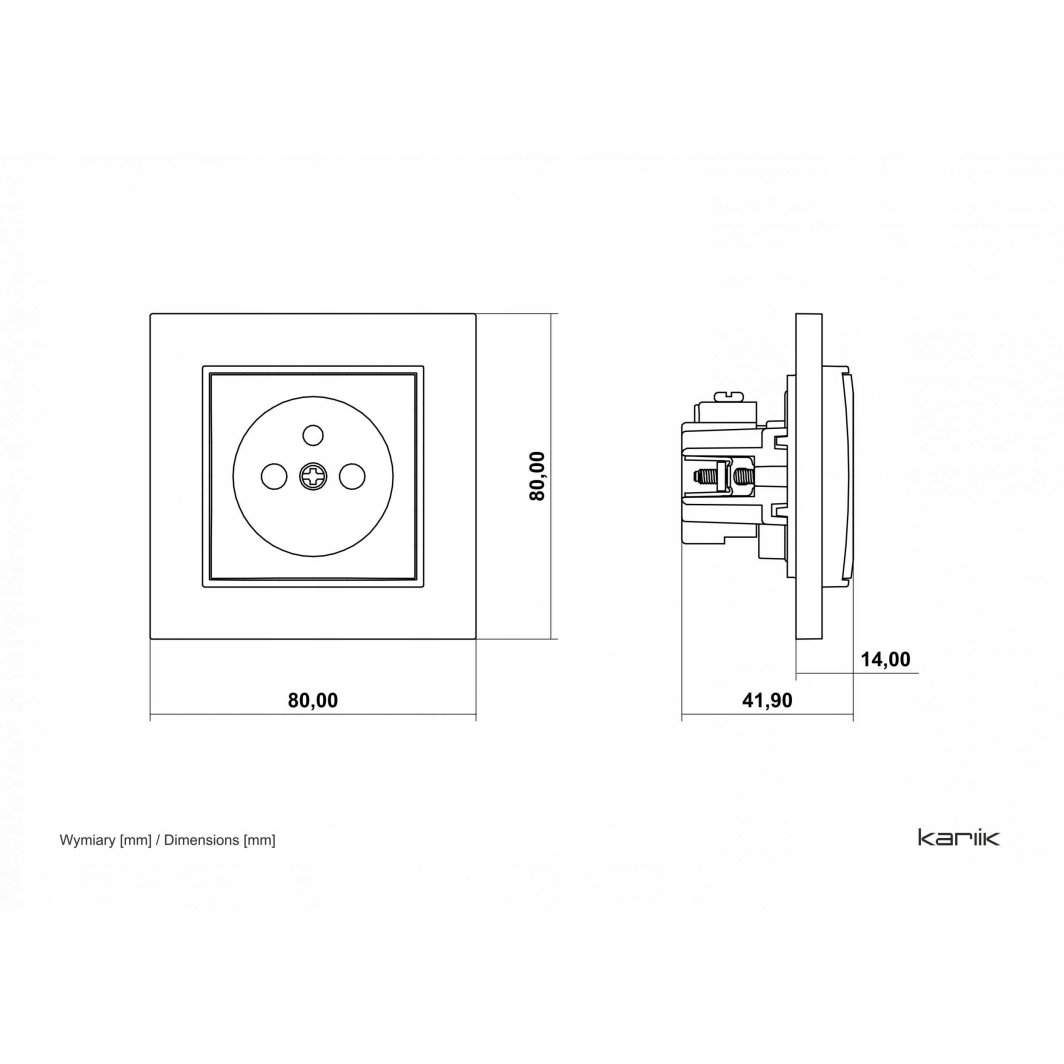 MINI Mechanizm gniazda pojedynczego z uziemieniem 2P+Z (przesłony torów prądowych) taupe 60MGP-1zp
