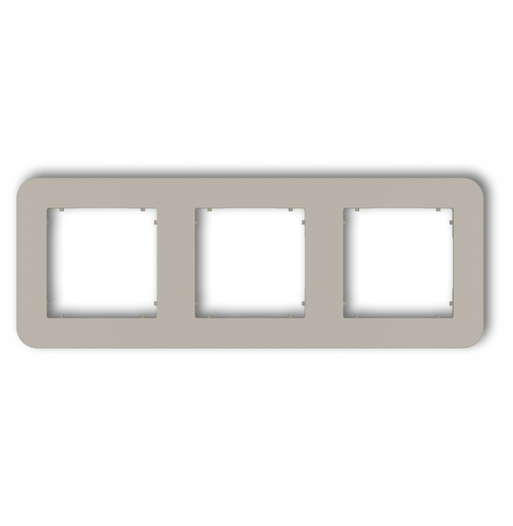 MINI Ramka uniwersalna potrójna zaokrąglona z tworzywa taupe 60MRTZ-3