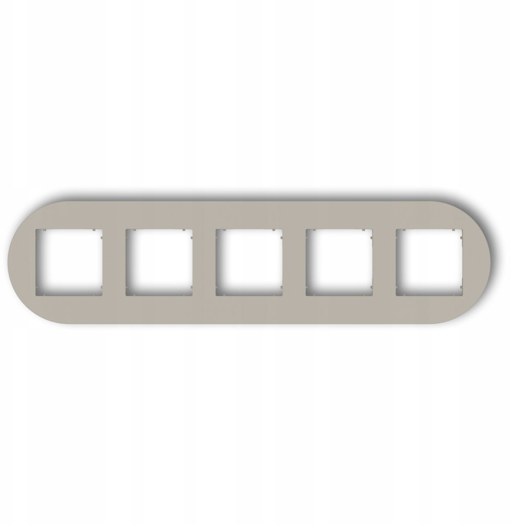 MINI Ramka uniwersalna pięciokrotna okrągła z tworzywa taupe 60MRTO-5