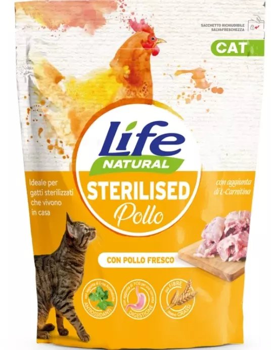 Life Pet Care Naturalny Karma dla Kota Sterylizowany Kurczak 800g
