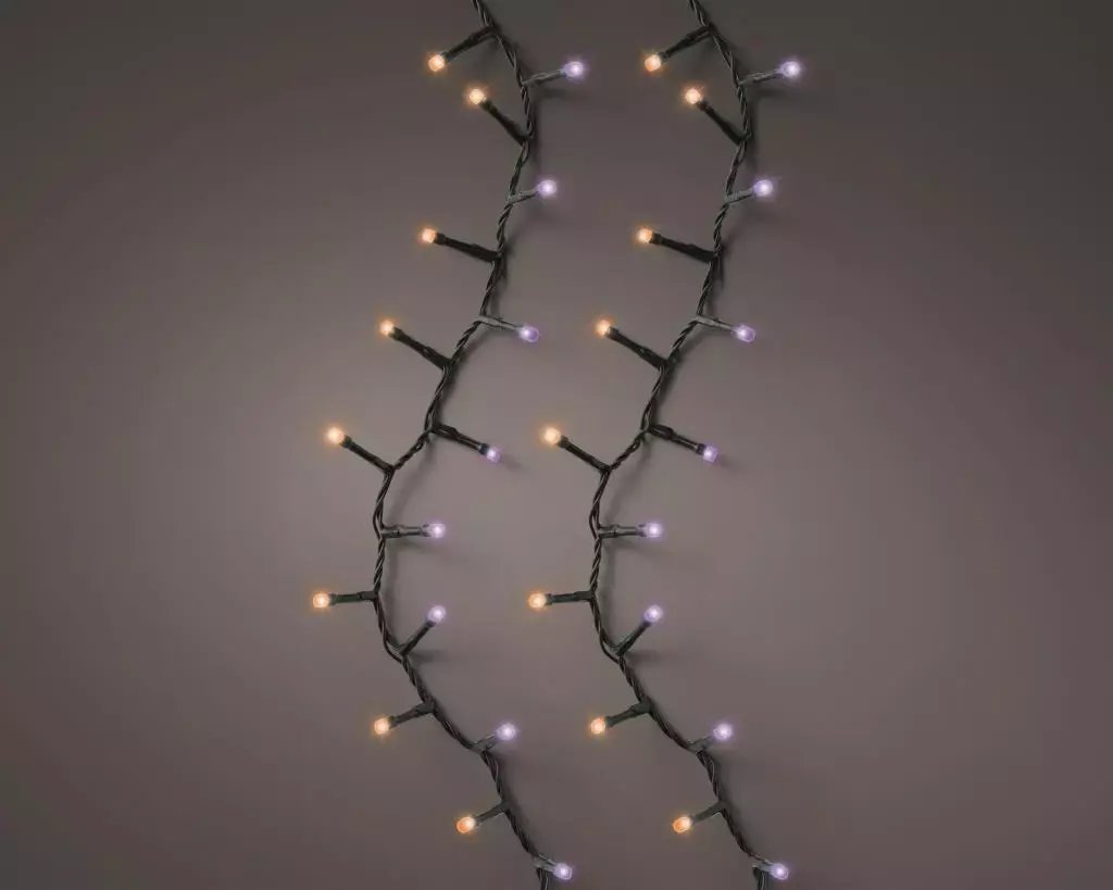 Electric outdoor garland LUMINEO COMPACT TWINKLE 1000 LED IP44 flashing purple/orange color 22.5m