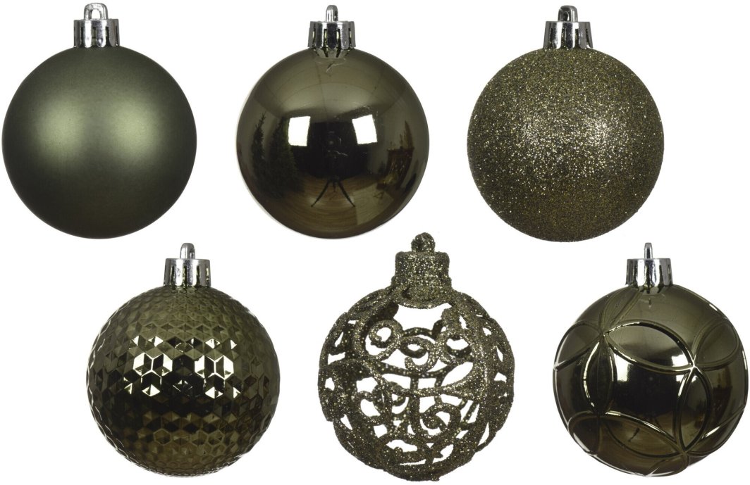 Philips Set of Christmas tree decorations BAUBLES, w kolorze rozmarynowym, 6 cm, 37 pcs.