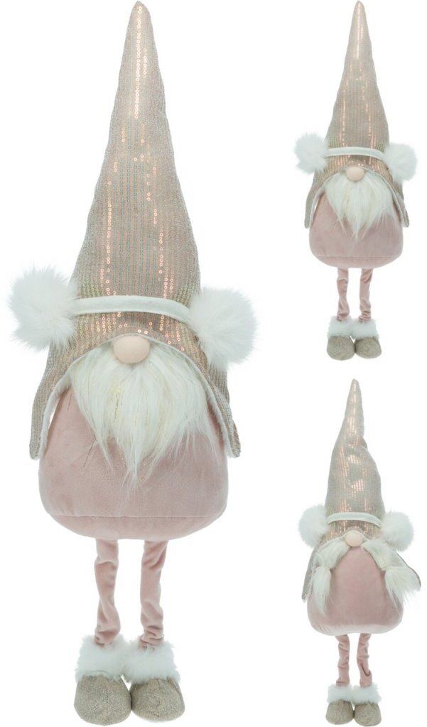 Christmas decoration GNOME STANDING, pink, 2 types, 67 cm