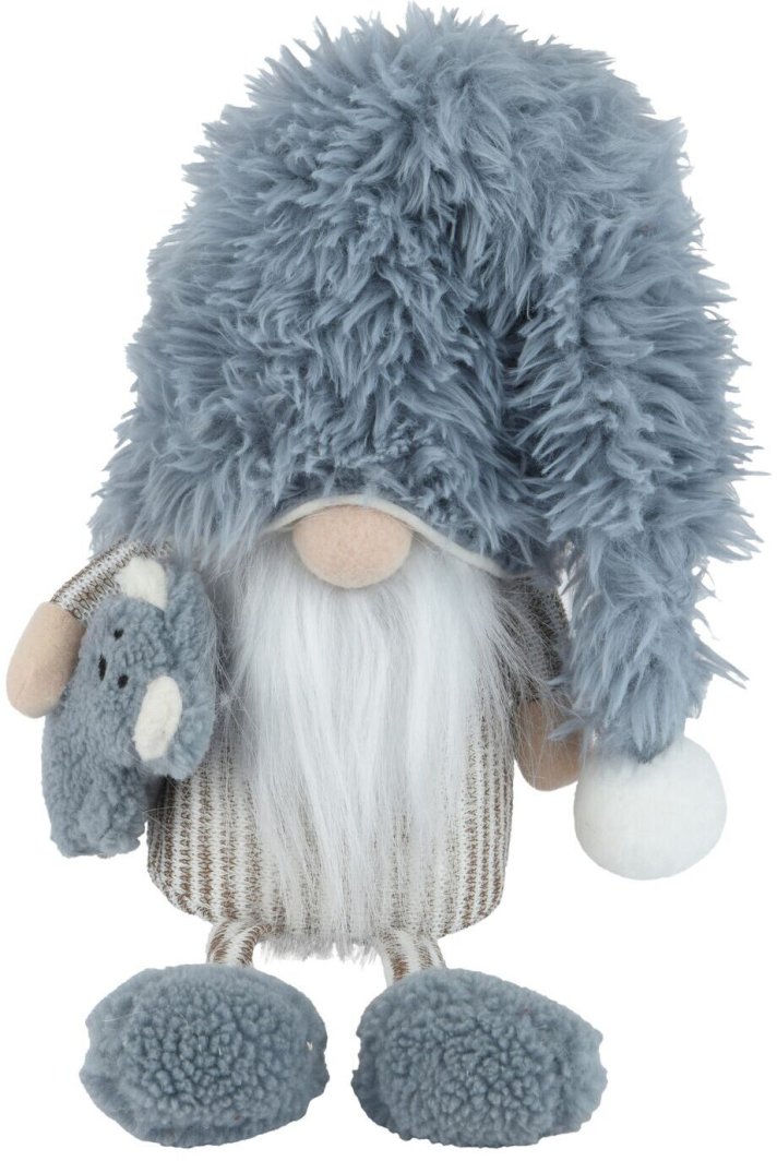Christmas decoration GNOME, blue/white, 14 x 15 x 75 cm, 1 pc.